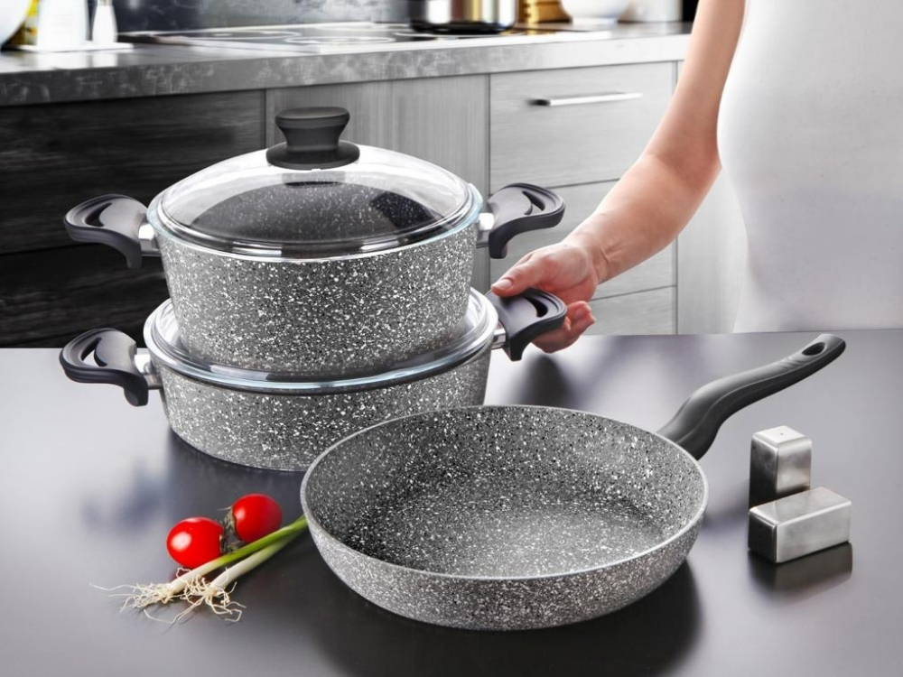 Eco Diez Ezme Serisi 5 Prç Bakalit Saplı Set - Gri 26 cm