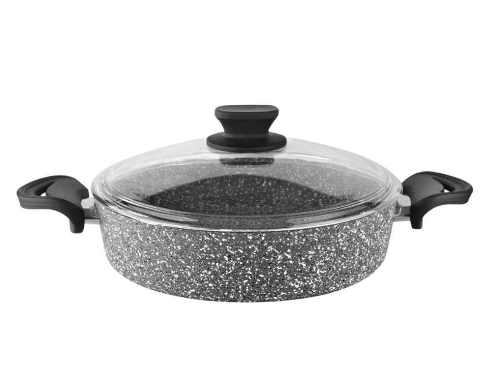 Eco Diez Ezme Serisi Basık Tencere Bakalit Saplı - Gri 32 cm