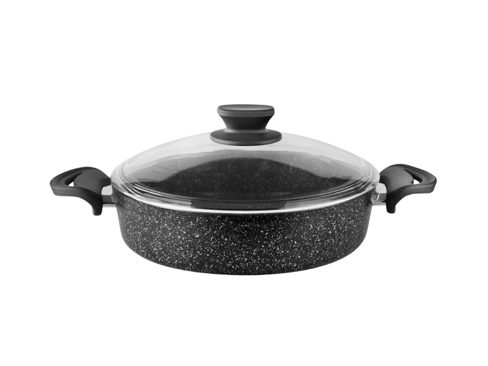 Eco Diez Ezme Serisi Basık Tencere Bakalit Saplı - Siyah 28 cm