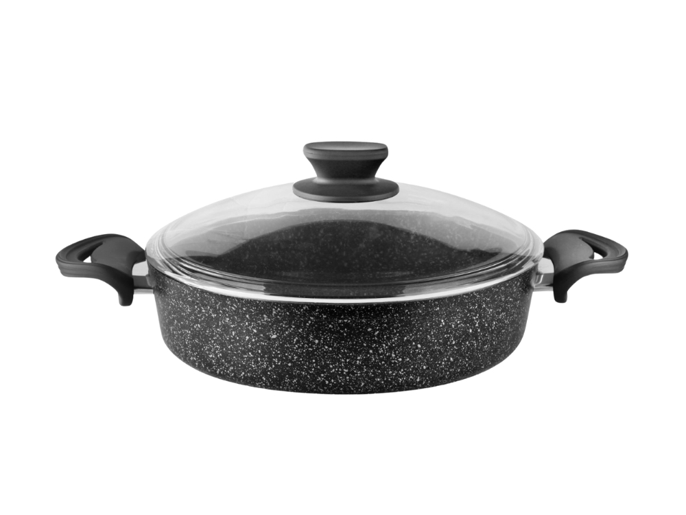 Eco Diez Ezme Serisi Basık Tencere Bakalit Saplı - Siyah 30 cm