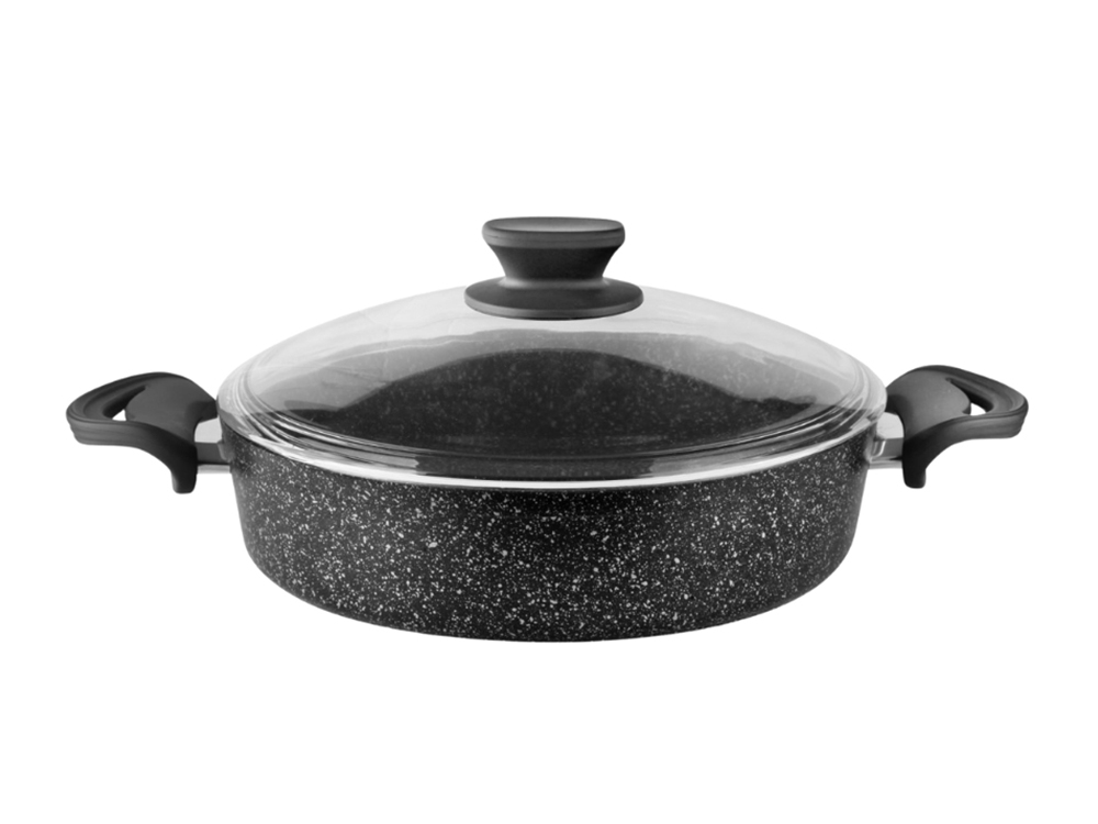 Eco Diez Ezme Serisi Basık Tencere Bakalit Saplı - Siyah 32 cm