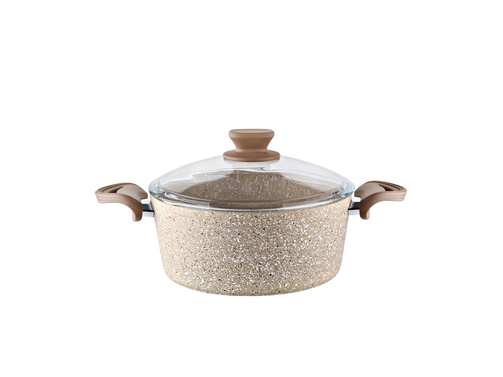 Eco Diez Ezme Serisi Derin Tencere Bakalit Saplı - Kapuçino 22 cm