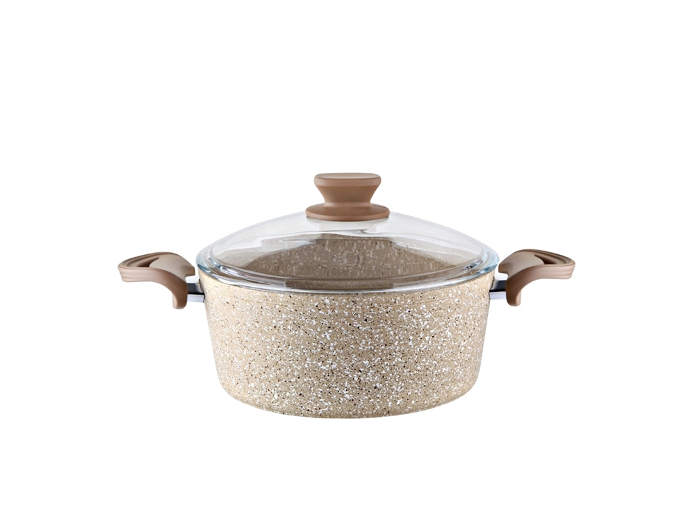 Eco Diez Ezme Serisi Derin Tencere Bakalit Saplı - Kapuçino 24 cm