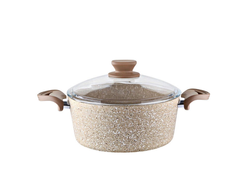 Eco Diez Ezme Serisi Derin Tencere Bakalit Saplı - Kapuçino 26 cm