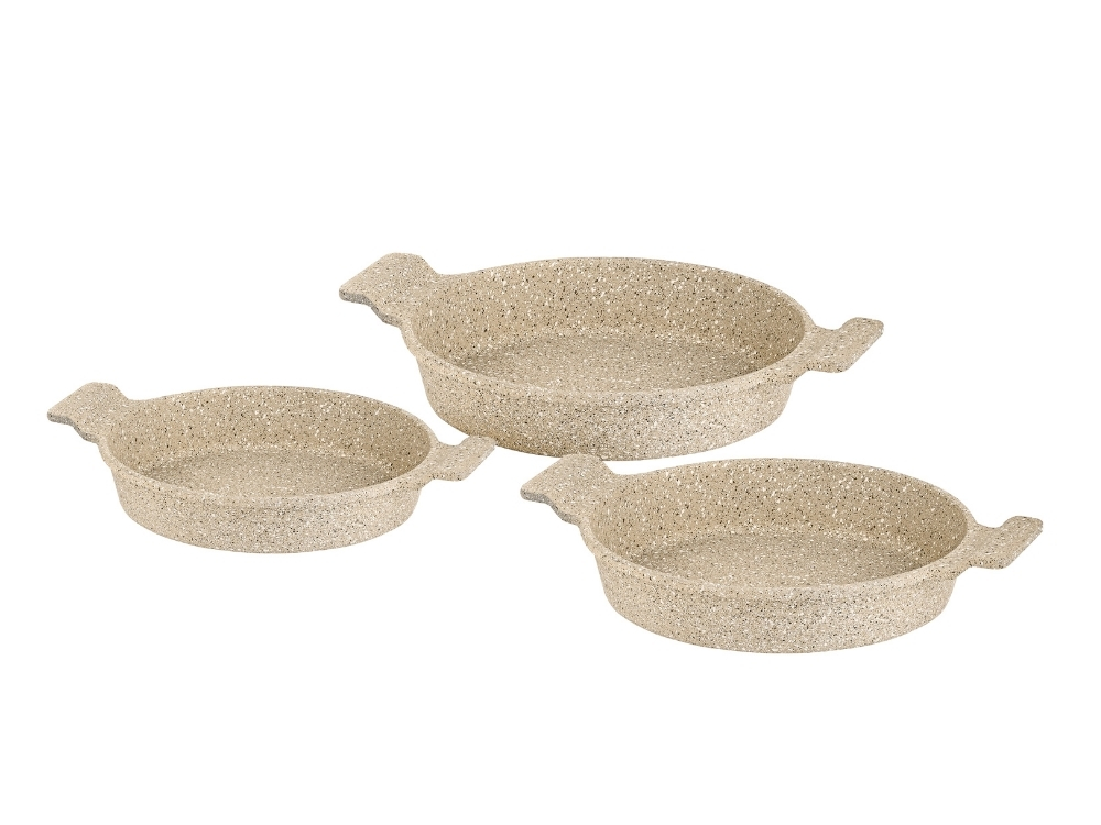 Elexus Serisi 3 Prç Döküm Sahan Set - Kapuçino