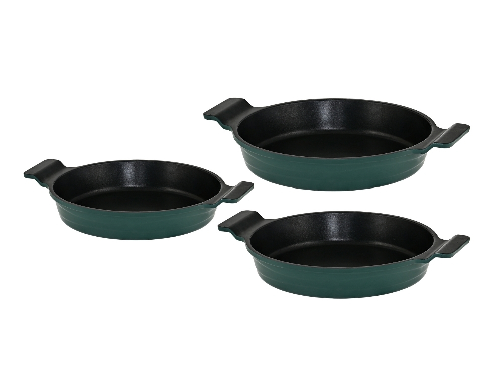 Elexus Serisi 3 Prç Döküm Sahan Set - Yeşil