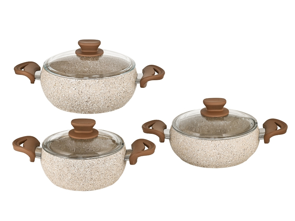 Güveç Serisi 6 Prç Güveç Tencere Seti Bakalit Sapli - Kapuçino