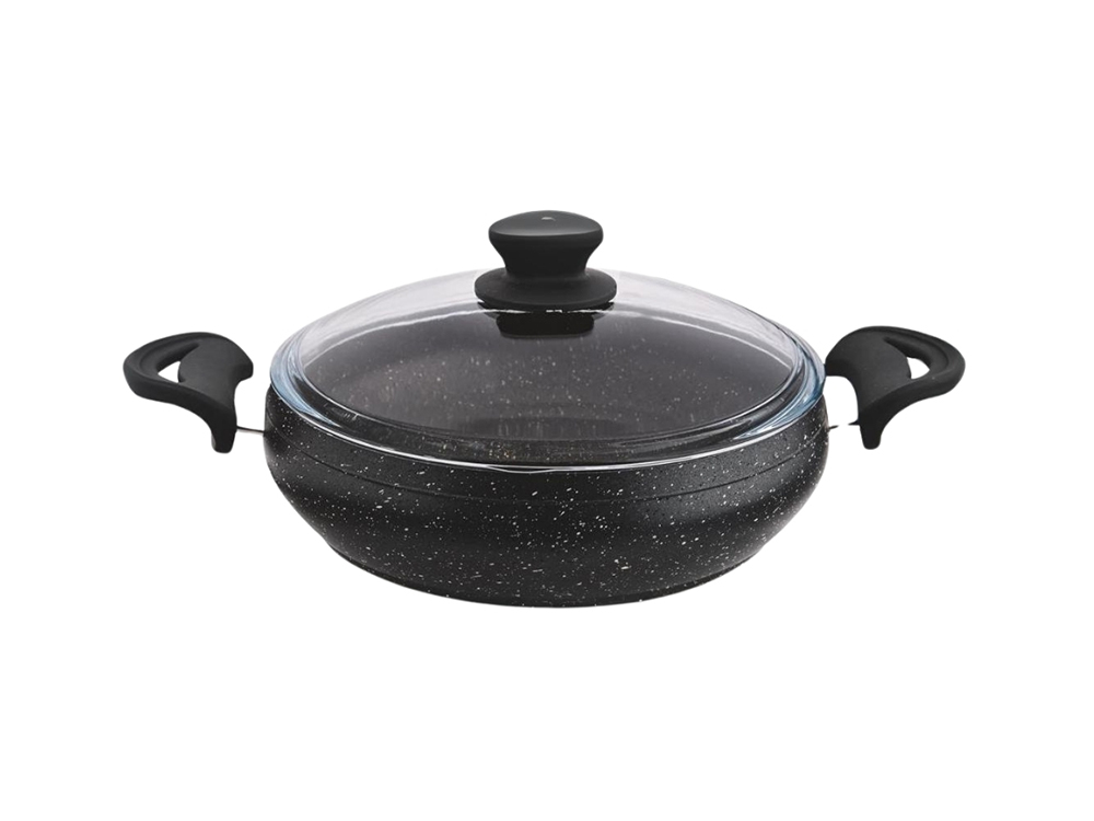 Güveç Serisi Güveç Basik Tencere Bakalit Sapli - Siyah 24 cm