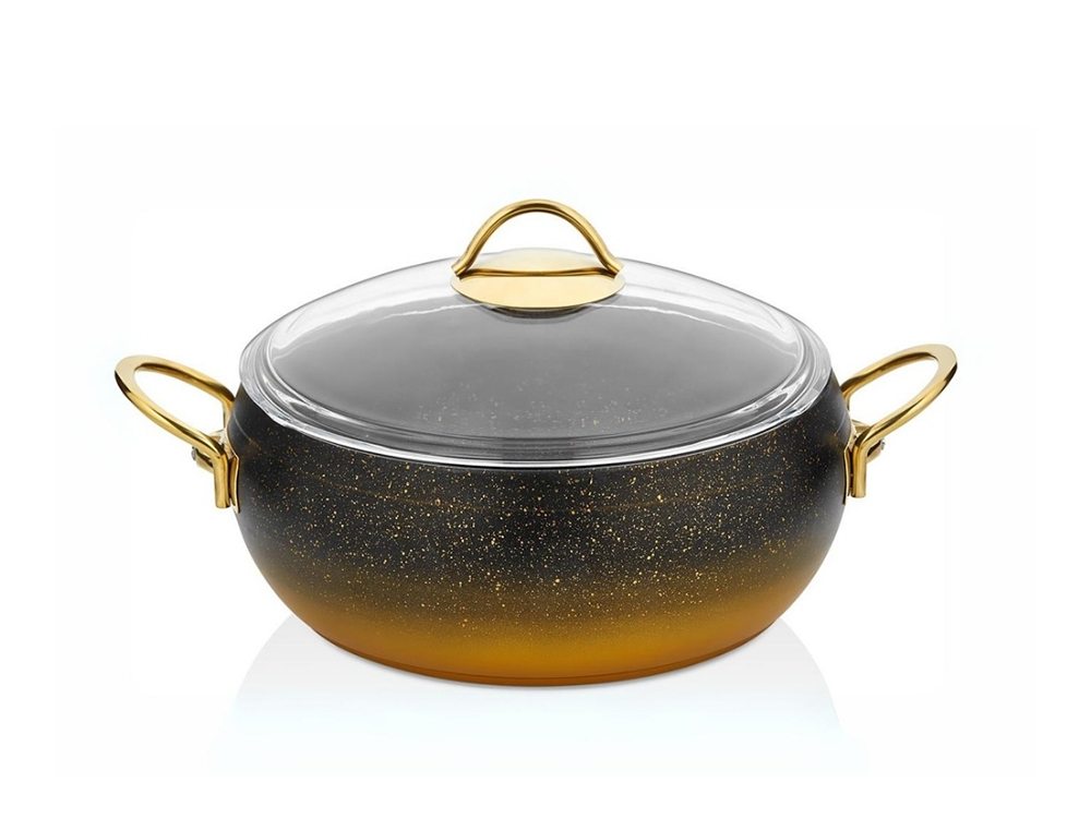 Güveç Serisi Güveç Derin Tencere Gold Sapli - Gold 26 cm