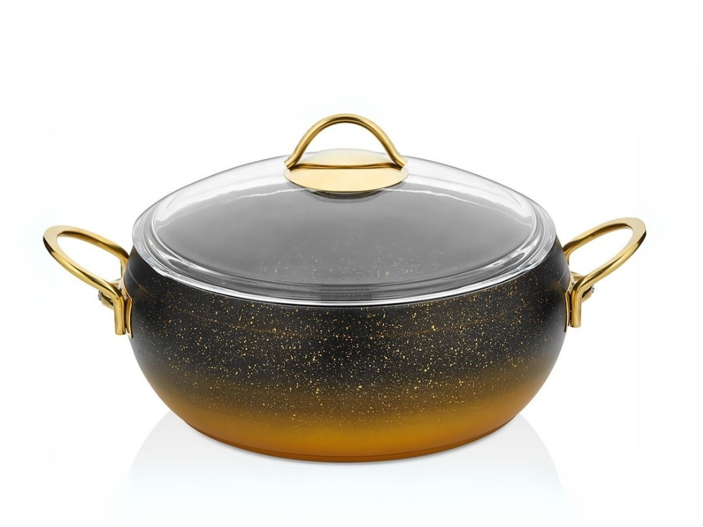 Güveç Serisi Güveç Derin Tencere Gold Sapli - Gold 30 cm