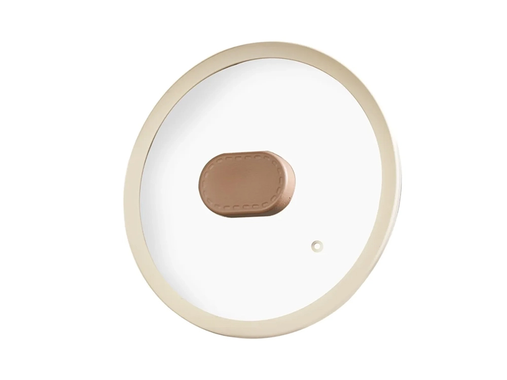 Lavonni 28 Cm Silikon Kenarlı Cam Kapak ve Tepe - Kapuçino