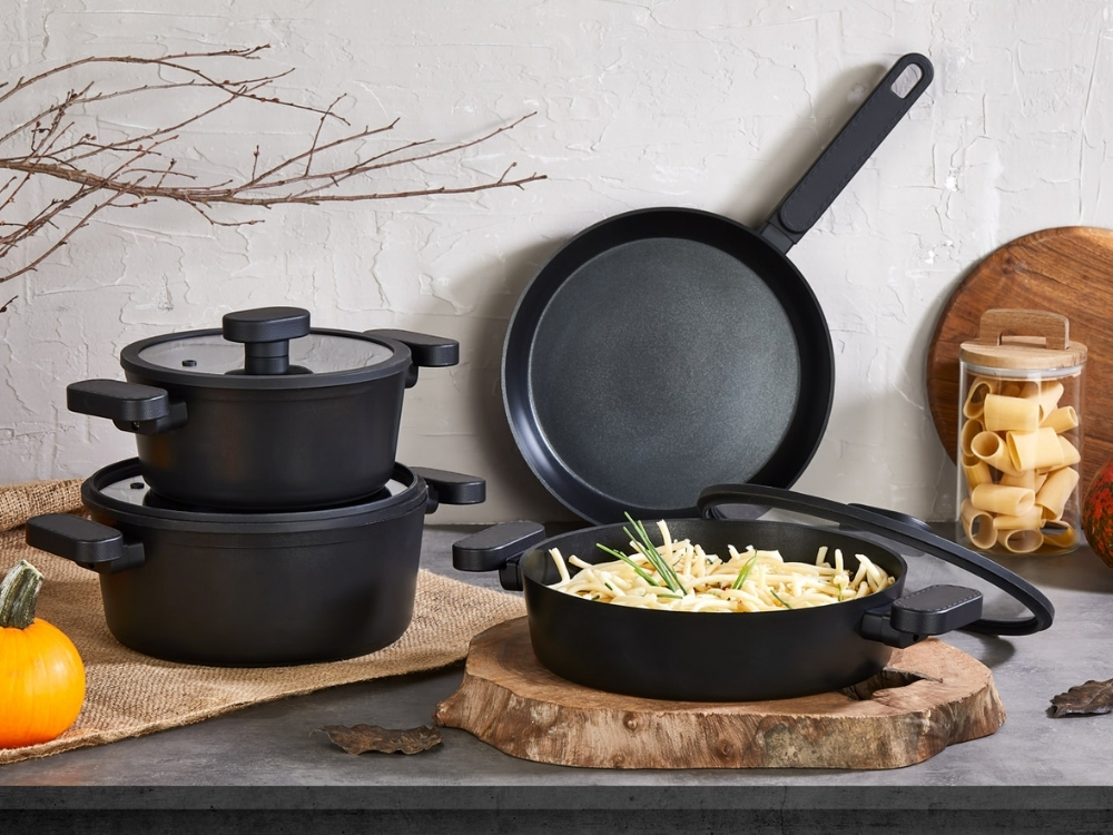 Valeria Ezme Serisi 7 Prç Ezme Tencere Seti Siyah